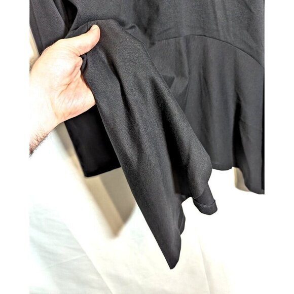 Bryn Walker Tie Front Duster Topper Hi-Low Hem Washed Black Sz S Stretch Tunic - Picture 8 of 8